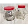 Image 1 : Two larger bear glass jars