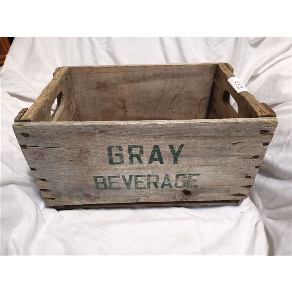 Gray beverage wooden crate