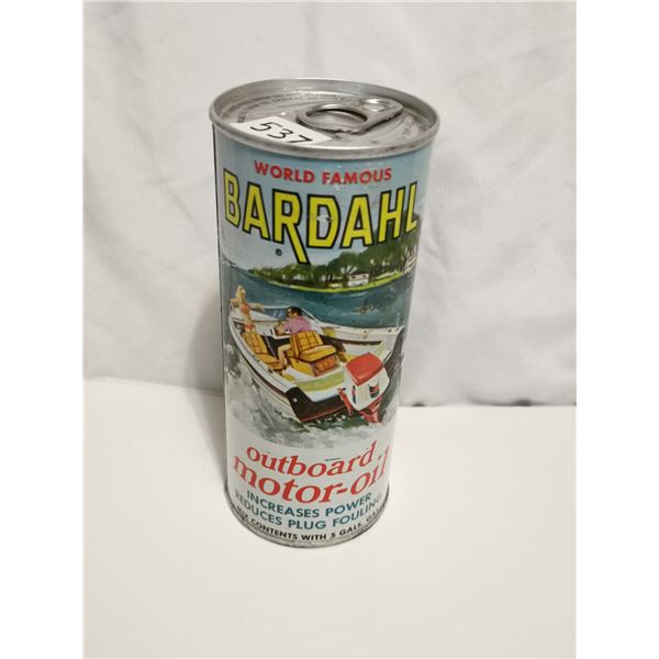 Full rare bardahl outboard oil tin can