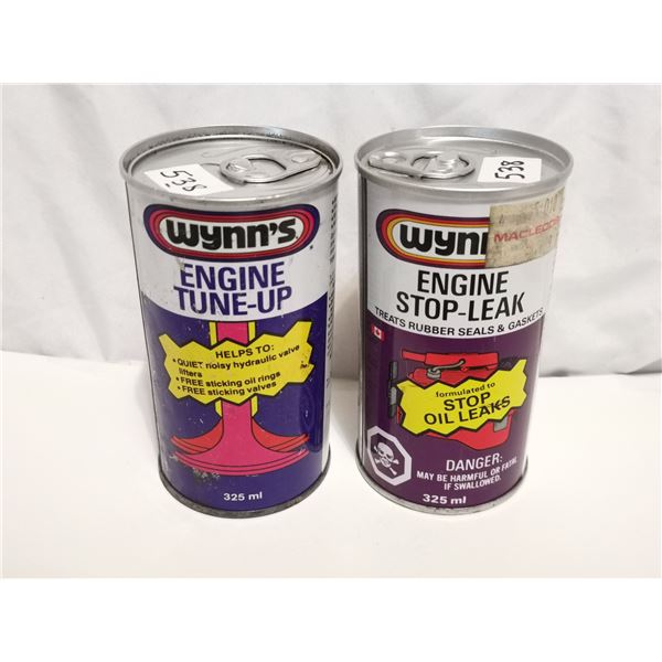 Two full wynn's engine tin cans