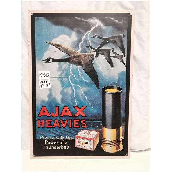 Ajax gun shells advertising sign