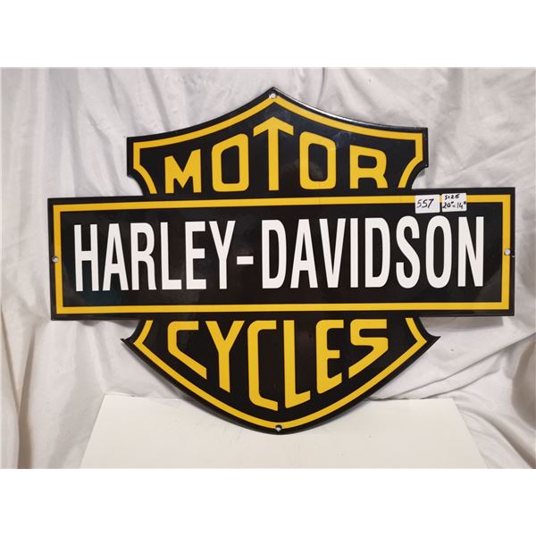 Larger porcelain harley davidson sign