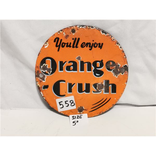Old orange crush porcelain sign