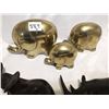 Image 2 : Three brass elephants + two wooden animals