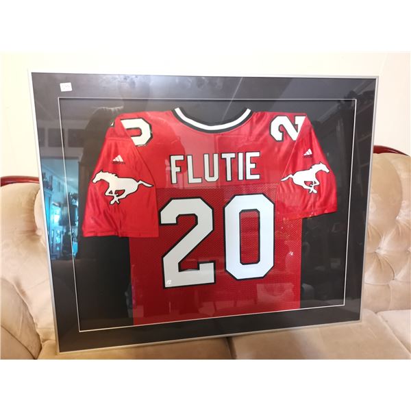 Doug flutie framed stampeders jersey