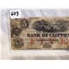Image 2 : 1859 Bank of Clifton $5 Bill