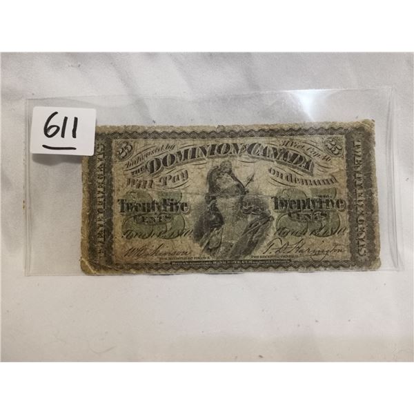1870 Shinplaster 25 cent Bill
