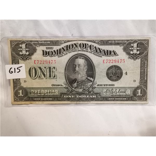 1923 Black Seal $1 Bill