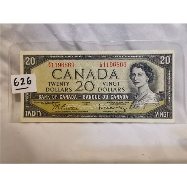 1954 $20 Bill, Beattie Rasminsky
