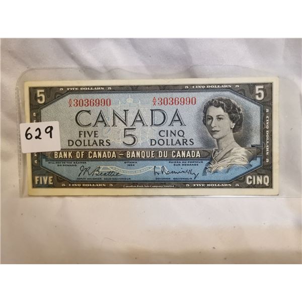 1954 $5 Bill, Beattie Rasminsky