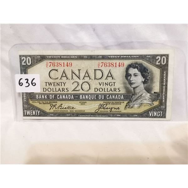 1954 Devil's Face $20 Bill, VF-EF