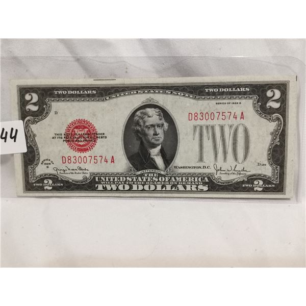 High grade 1928 U.S. $2 Bill