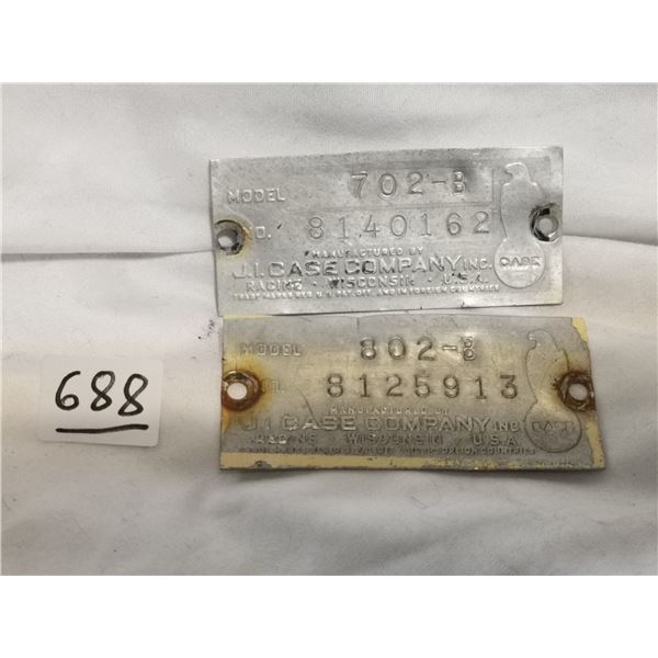 Two Old Case Tractor Serial Numbers with Eagle Logos