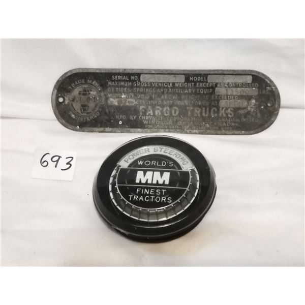 Fargo Truck Serial Number Tag and MM Wheel Cover