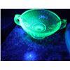Image 2 : URANIUM GLASS TWO HANDLED SUGAR BOWL NO CHIPS OR CRACKS BEAUTIFUL GLOW
