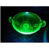 Image 3 : URANIUM GLASS TWO HANDLED SUGAR BOWL NO CHIPS OR CRACKS BEAUTIFUL GLOW