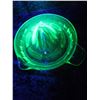 Image 3 : URANIUM GLASS REAMER LOVELY GLOW CHIPS ON BOTTOM NONE ON TOP SEE PICTURE