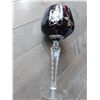 Image 3 : RUBY RED CUT TO CLEAR CRYSTAL WINE GLASS, EARLY