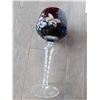 Image 4 : RUBY RED CUT TO CLEAR CRYSTAL WINE GLASS, EARLY
