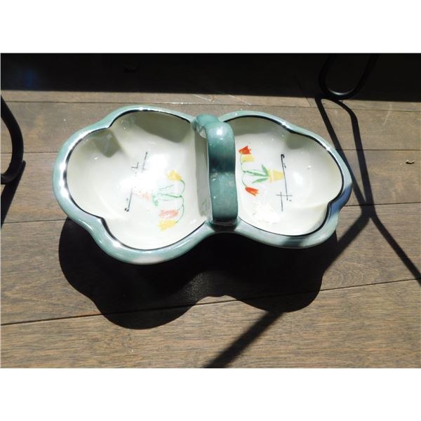 VINTAGE MADE IN JAPAN, DIVIDED DISH WITH TULIPS