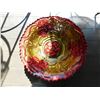 Image 1 : LARGE GOOFUS GLASS SERVING BOWL OVER 9” DIAMETER RED AND GOLD