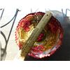 Image 4 : LARGE GOOFUS GLASS SERVING BOWL OVER 9” DIAMETER RED AND GOLD