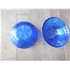 Image 3 : 2-COBALT BLUE, 5” DIAMETER, WITH EMBOSSED SEA LIFE DESIGN