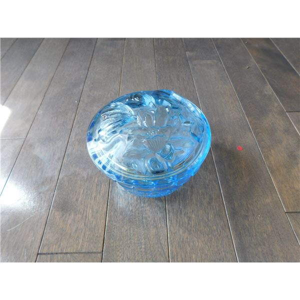 KIG INDONESIA COVERED TRINKET DISH, ICE BLUE