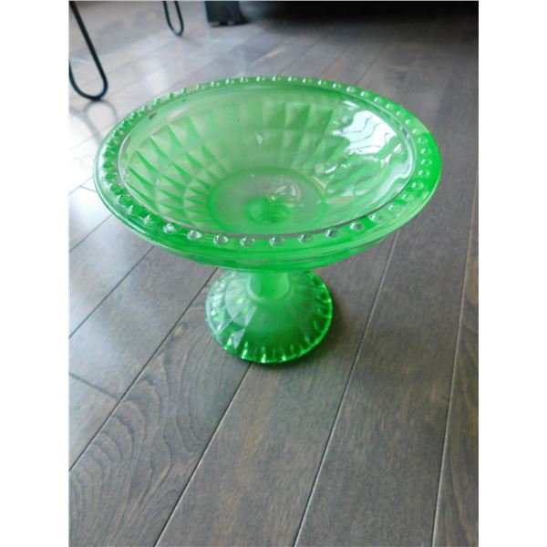 JEANNETTE FLASH GLASS CANDY DISH