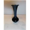 Image 2 : ART GLASS BLUE AND BLACK BUD VASE 6” TALL