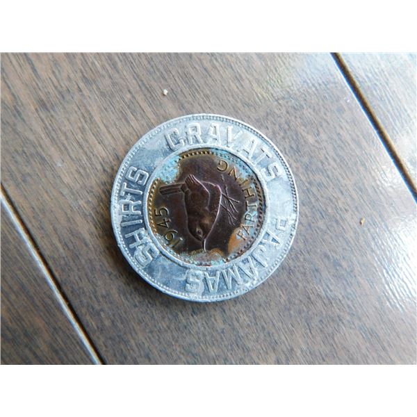FORSYTH LUCKY COIN WITH 1945 BRITISH FARTHING