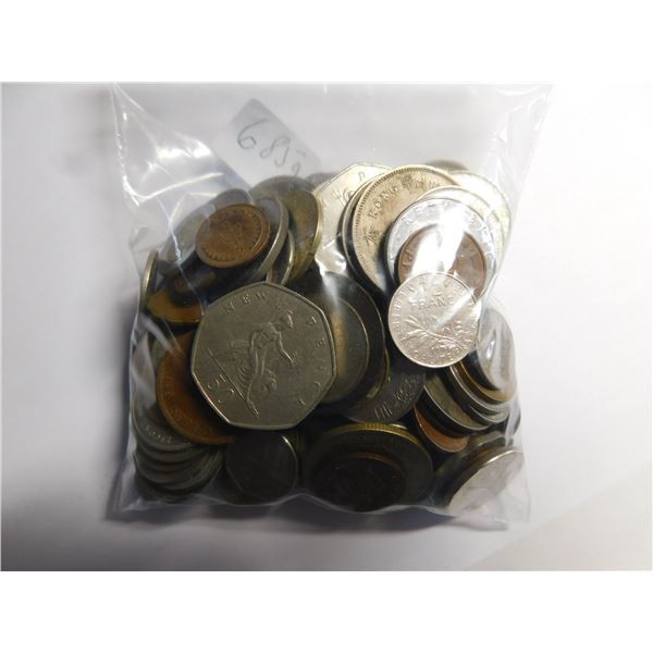 BAG OF FOREIGN COINS 680G
