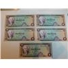Image 2 : 5 JAMAICAN BANK NOTES UNC