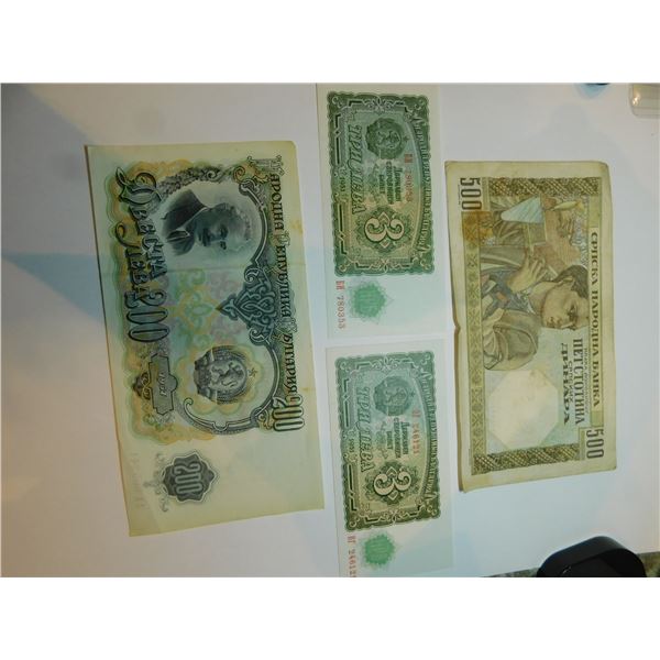 4 FOREIGN BANK NOTES