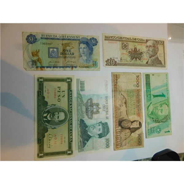 6 FOREIGN BANK NOTES