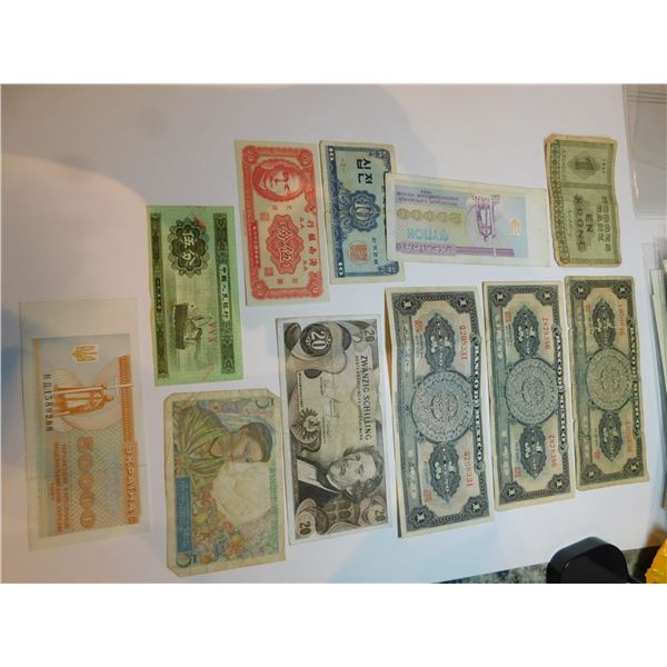11 FOREIGN BANK NOTES
