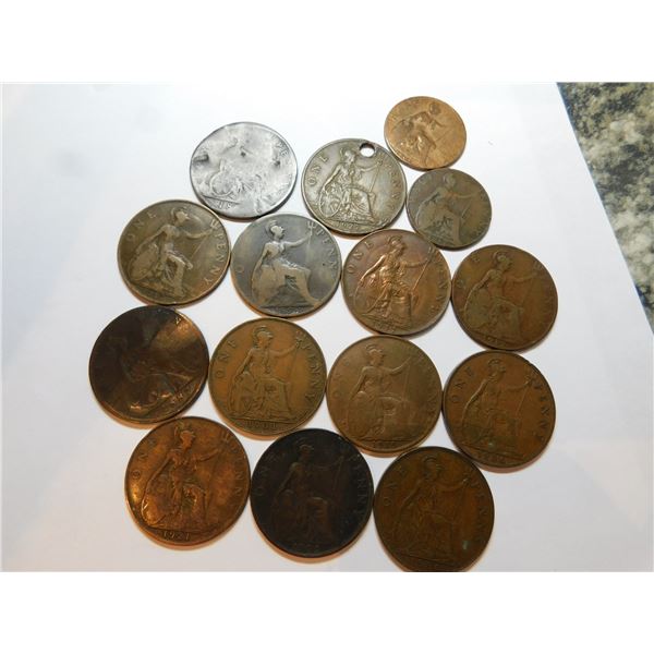 VINTAGE BRITISH COPPER COIN LOT PRE 1936