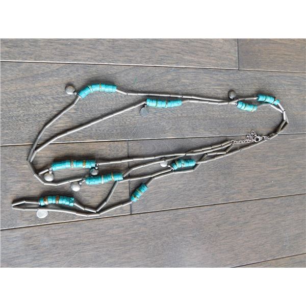 STERLING AND TURQUOISE NECKLACE