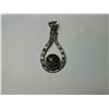 Image 1 : STERLING PENDANT GREEN STONE