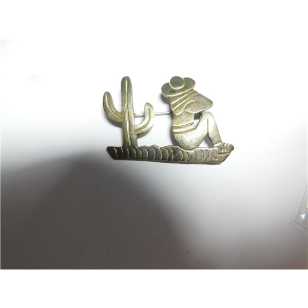 STERLING MEXICAN BRAOCH SIGNED TP-24