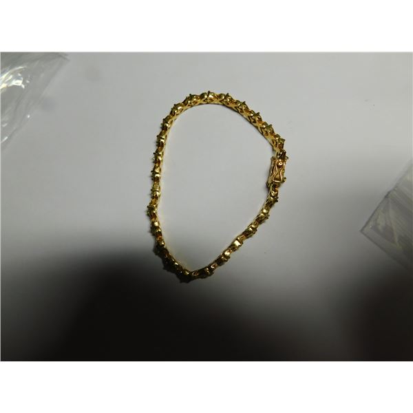 STERLING, AND CRYSTAL X O BRACELET, GOLD TONED