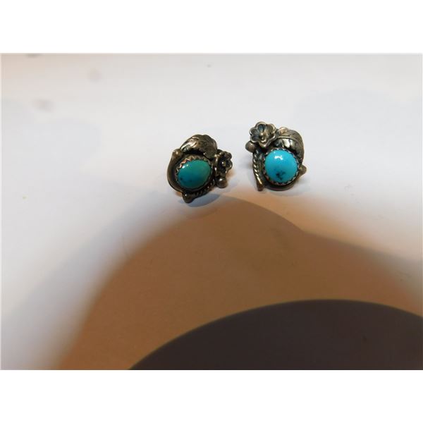 SILVER AND TURQUOISE EARINGS