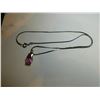 Image 2 : PINK STONE PENDANT ON STERLING NECKLACE