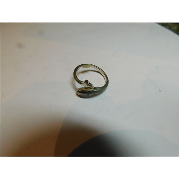 STERLING DOLPHIN RING SIZE 7 ¼