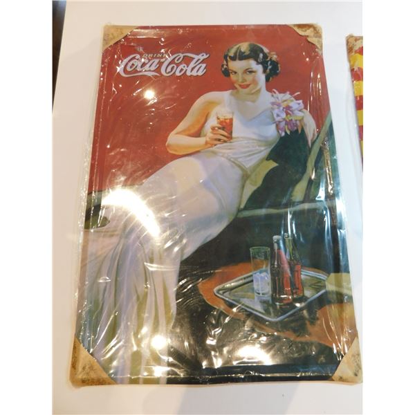 SEALED COCA-COLA TIN SIGN