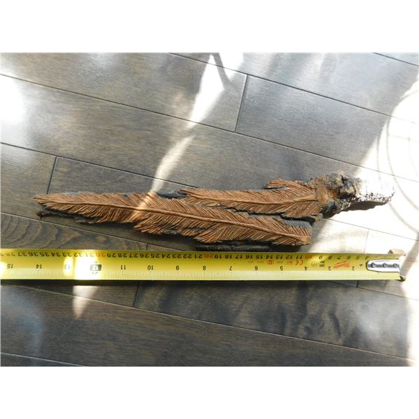 CARVED CEREMONIAL FEATHERS, SIGNED