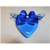 Image 1 : COBALT BLUE TWO DOVE SIGNED PAPERWEIGHT, SIGNED RON RAY 1990