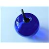 Image 1 : COBALT BLUE APPLE PAPERWEIGHT SIGNED MARK ARMSTRONG
