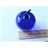 Image 2 : COBALT BLUE APPLE PAPERWEIGHT SIGNED MARK ARMSTRONG