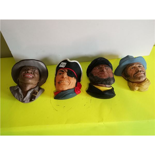(4) Chalk-Head Figurines